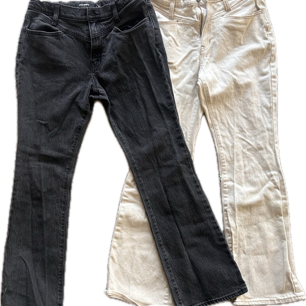 Old Navy Beige High-Rise Flare Jeans